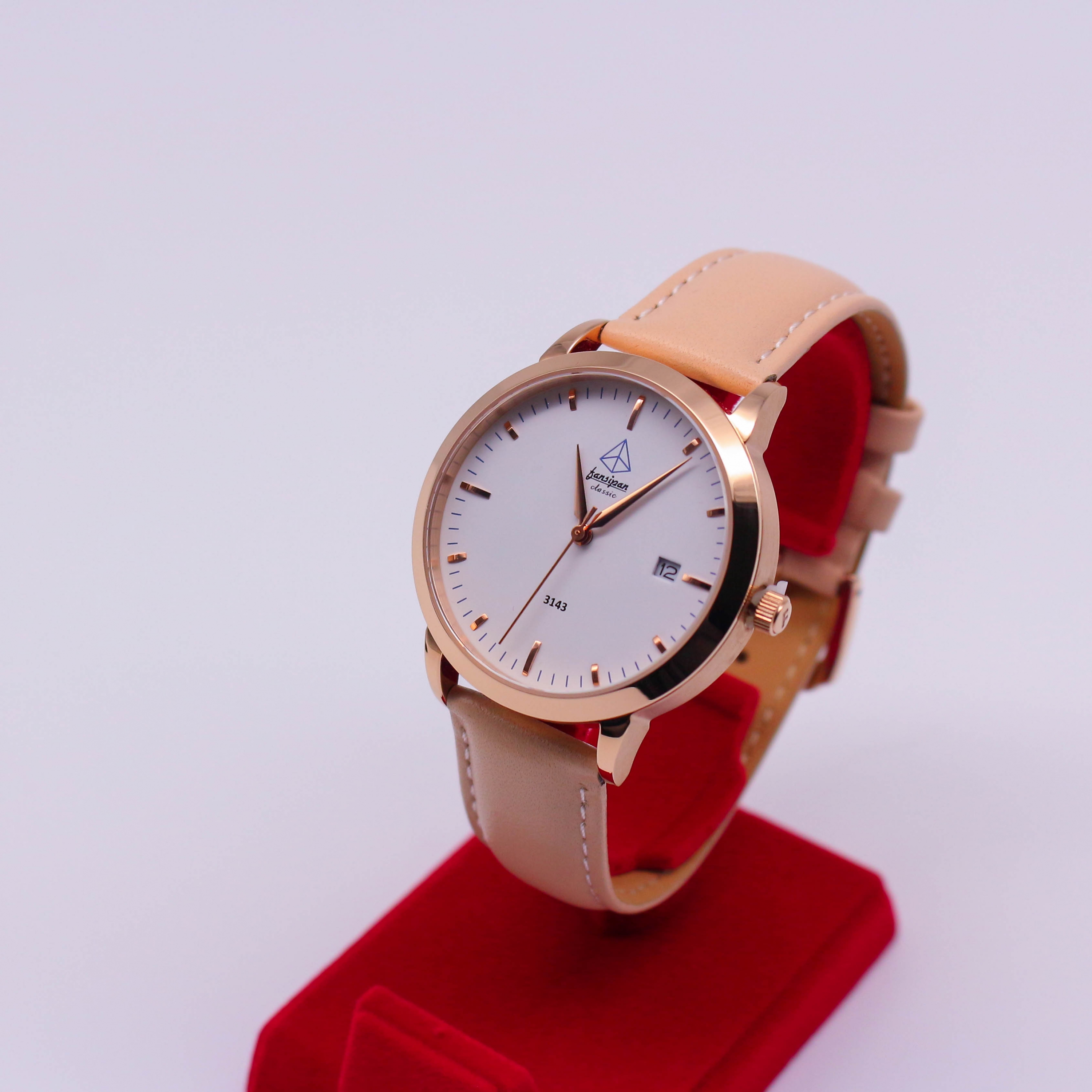ĐỒNG HỒ NỮ FANSIPAN V18 ROSE GOLD WHITE DÂY DA