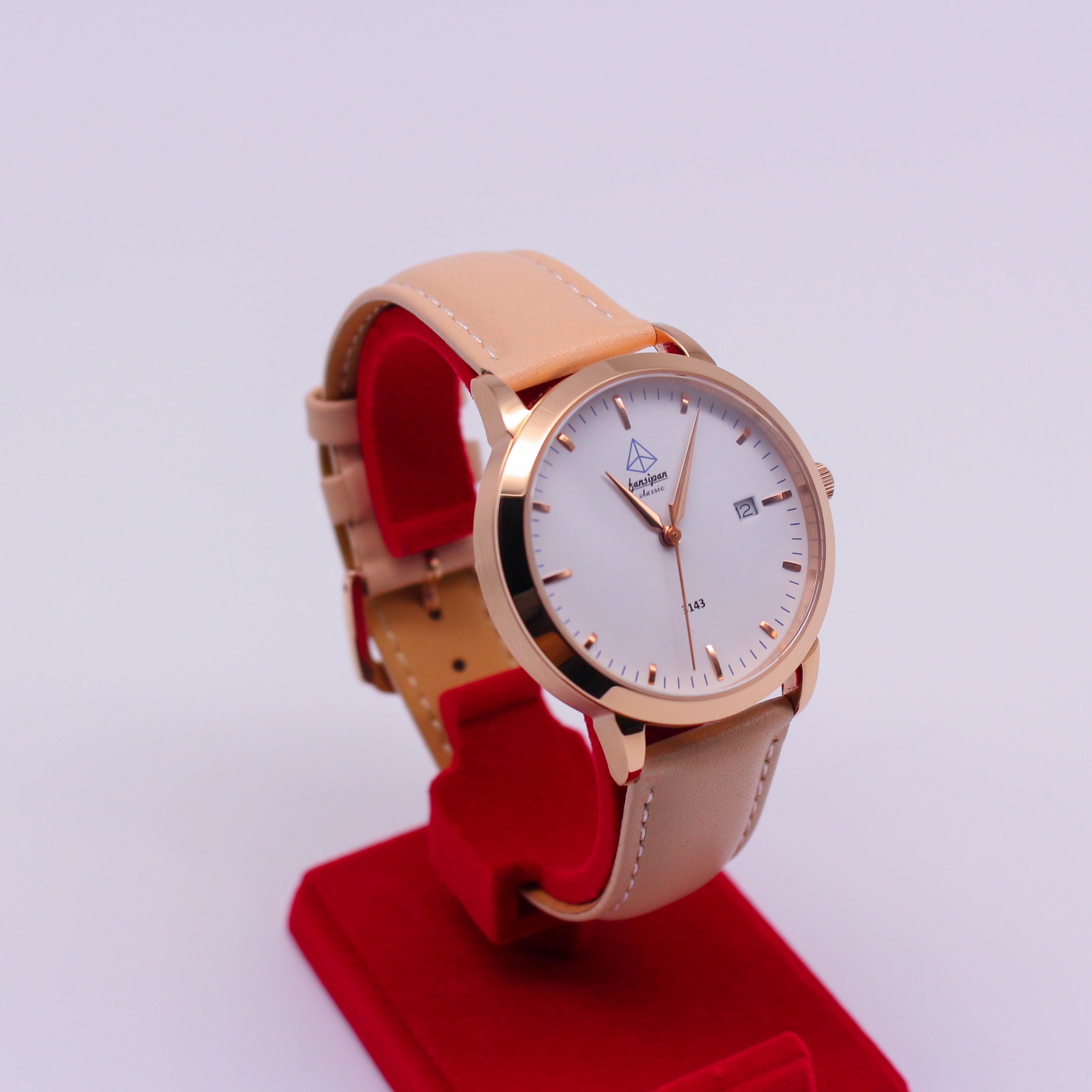 ĐỒNG HỒ NỮ FANSIPAN V18 ROSE GOLD WHITE DÂY DA