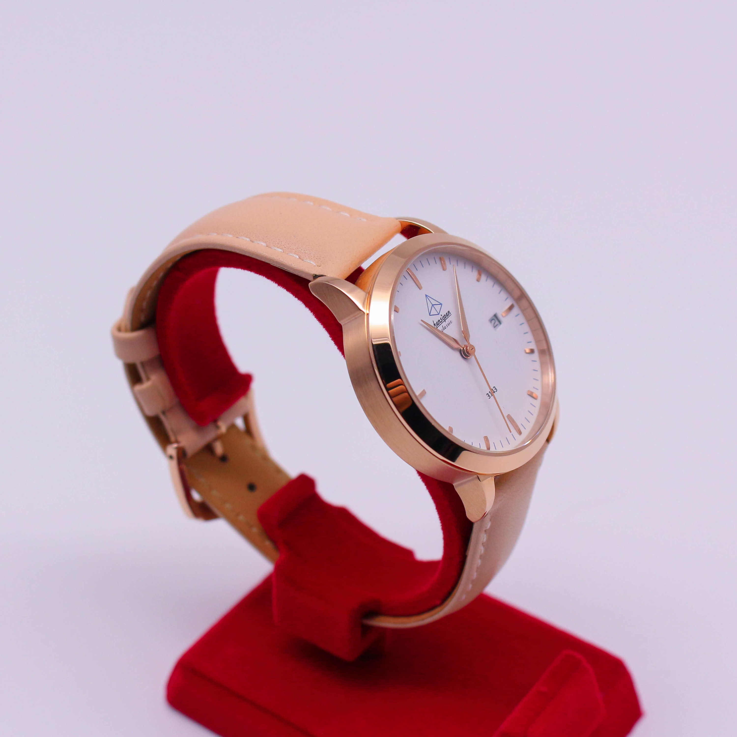 ĐỒNG HỒ NỮ FANSIPAN V18 ROSE GOLD WHITE DÂY DA