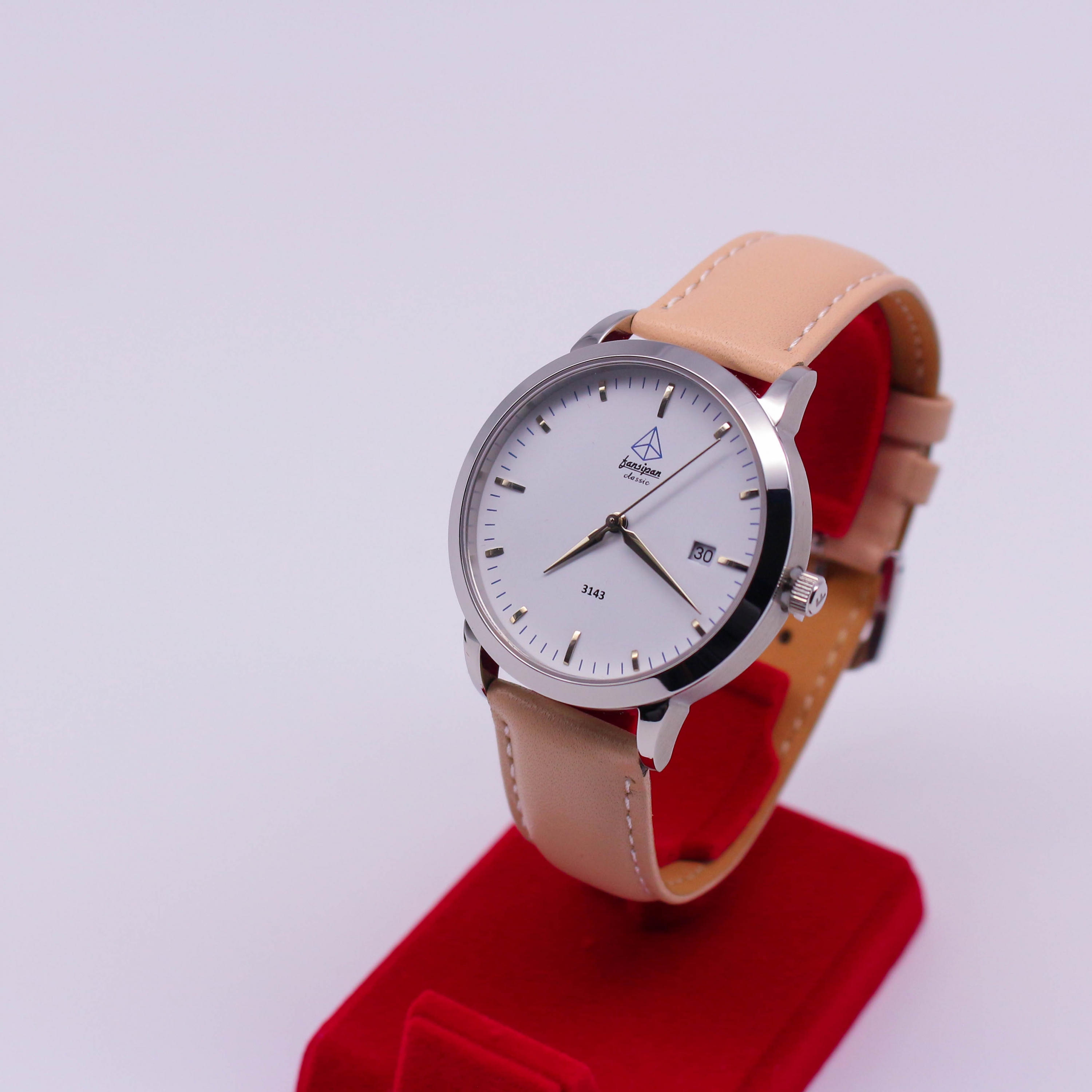 ĐỒNG HỒ NỮ FANSIPAN V18 SILVER WHITE DÂY DA