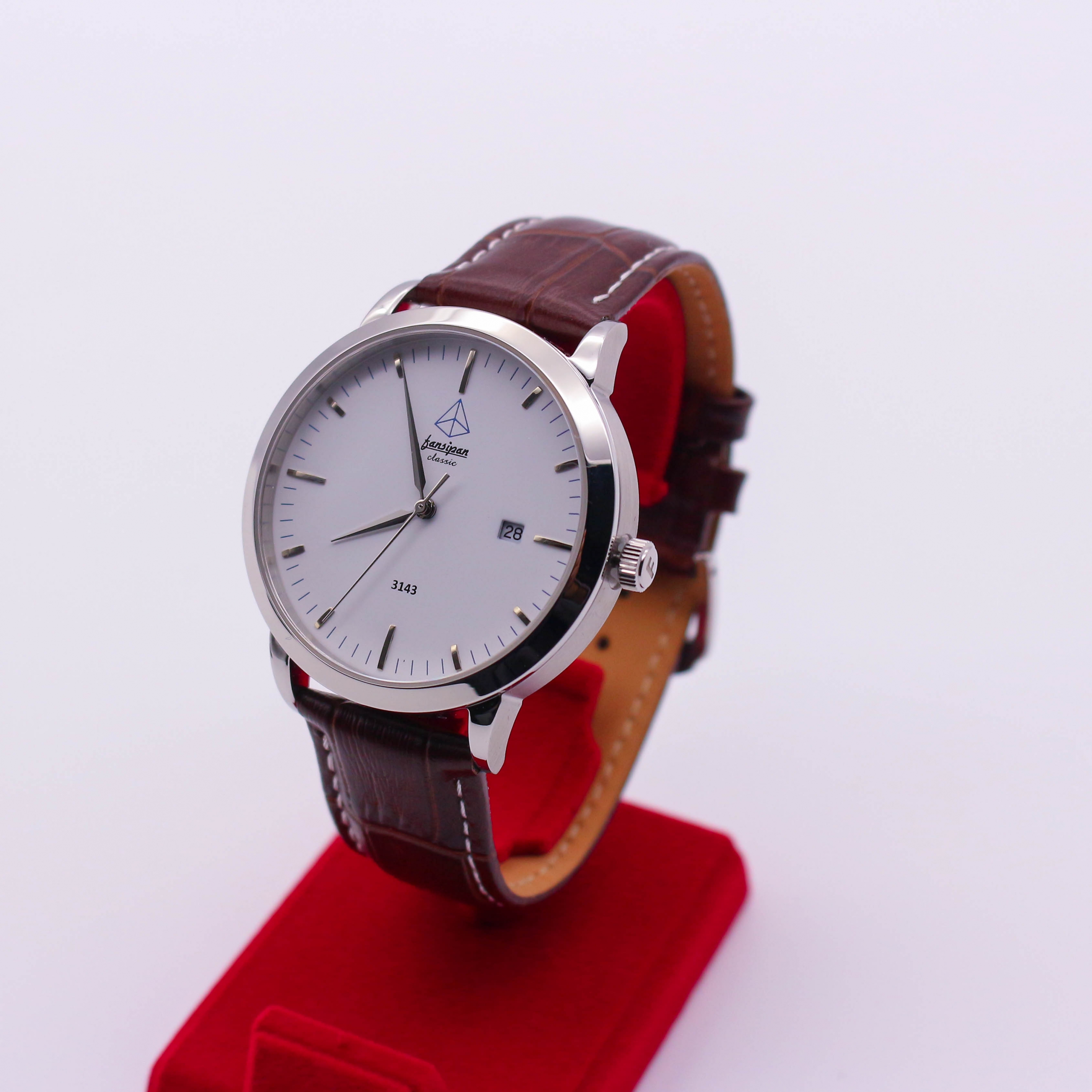 ĐỒNG HỒ NAM FANSIPAN V18 SILVER WHITE DÂY DA