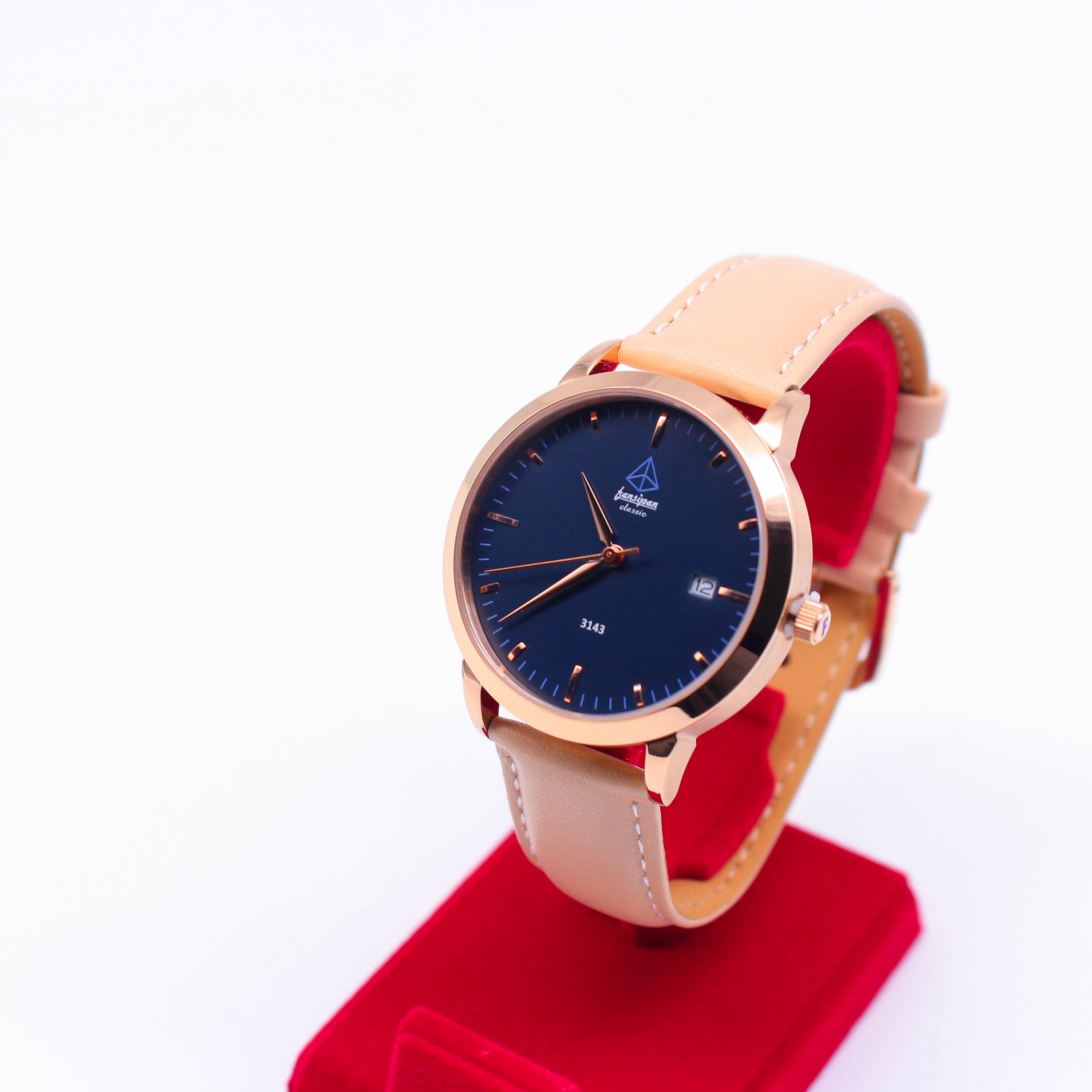 ĐỒNG HỒ NỮ FANSIPAN V18 SILVER NAVY BLUE DÂY DA