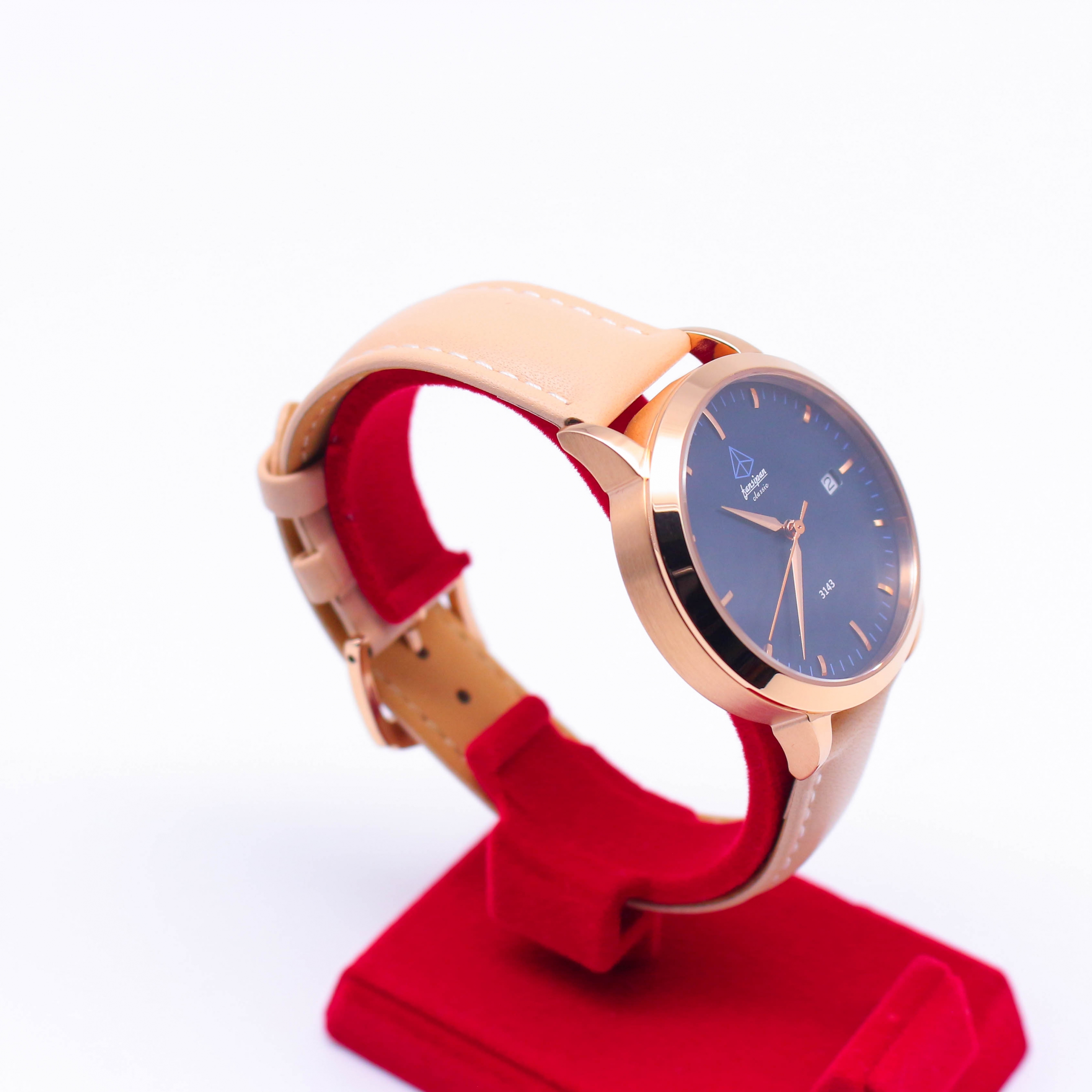 ĐỒNG HỒ NỮ FANSIPAN V18 SILVER NAVY BLUE DÂY DA