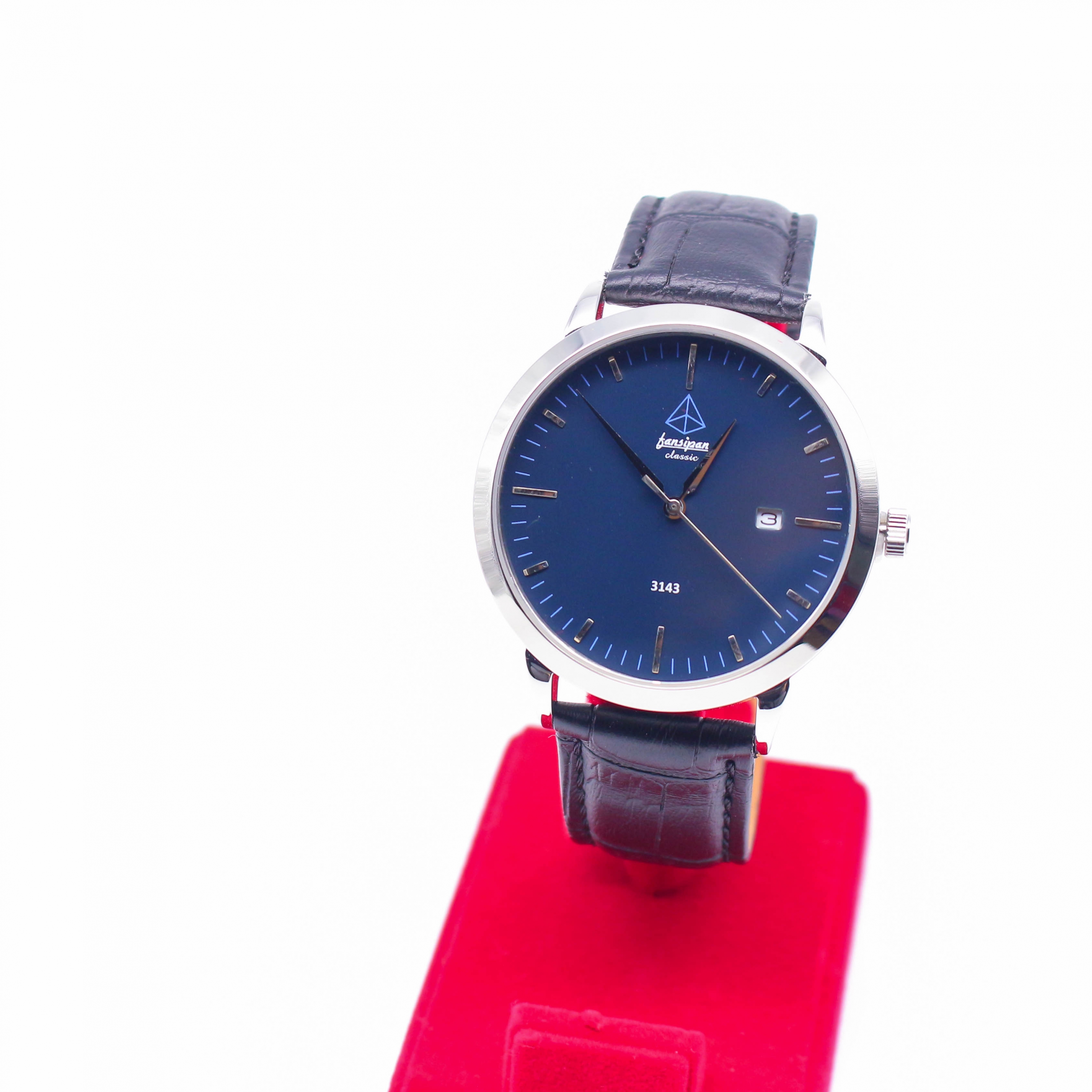 ĐỒNG HỒ NAM FANSIPAN V18 SILVER NAVY BLUE DÂY DA