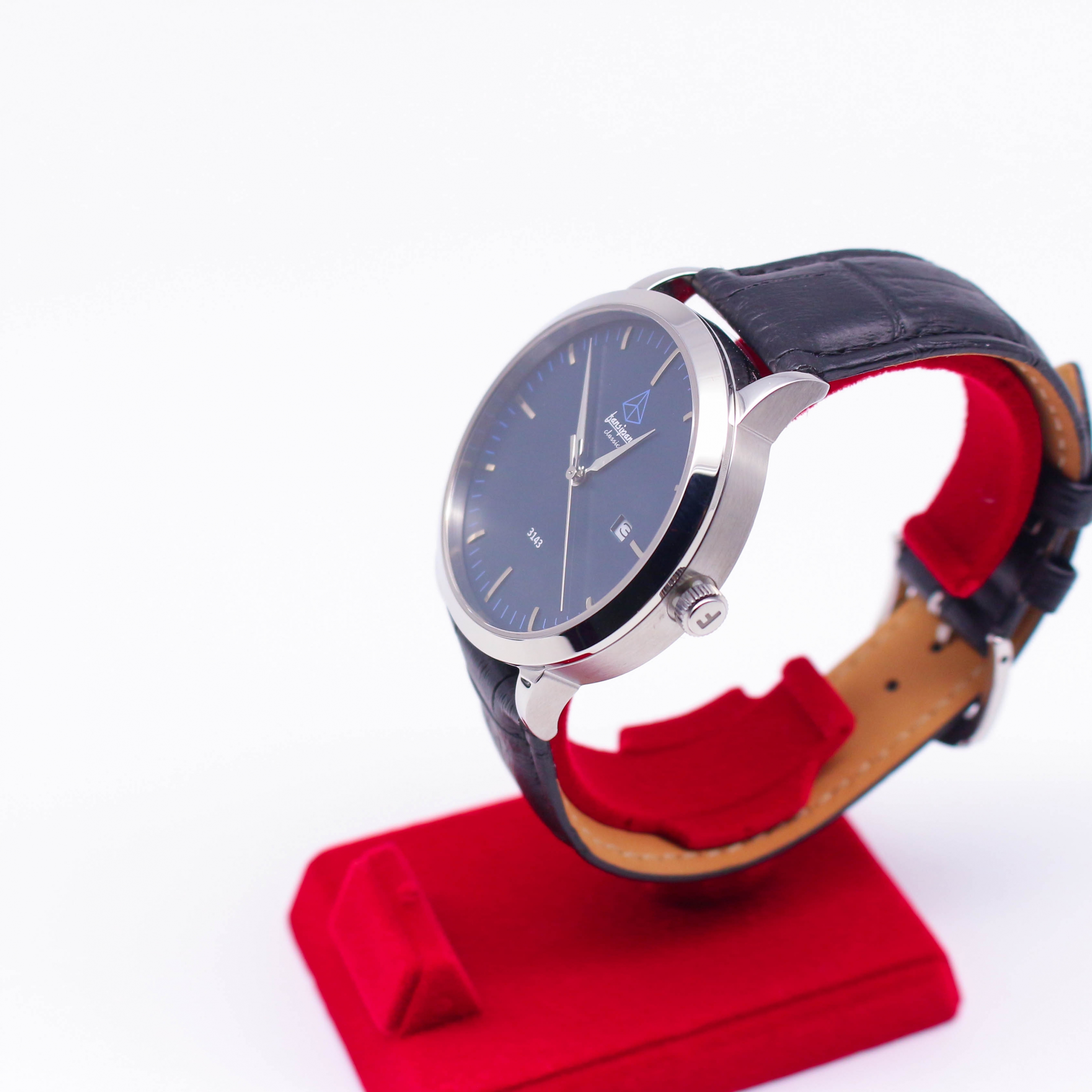 ĐỒNG HỒ NAM FANSIPAN V18 SILVER NAVY BLUE DÂY DA