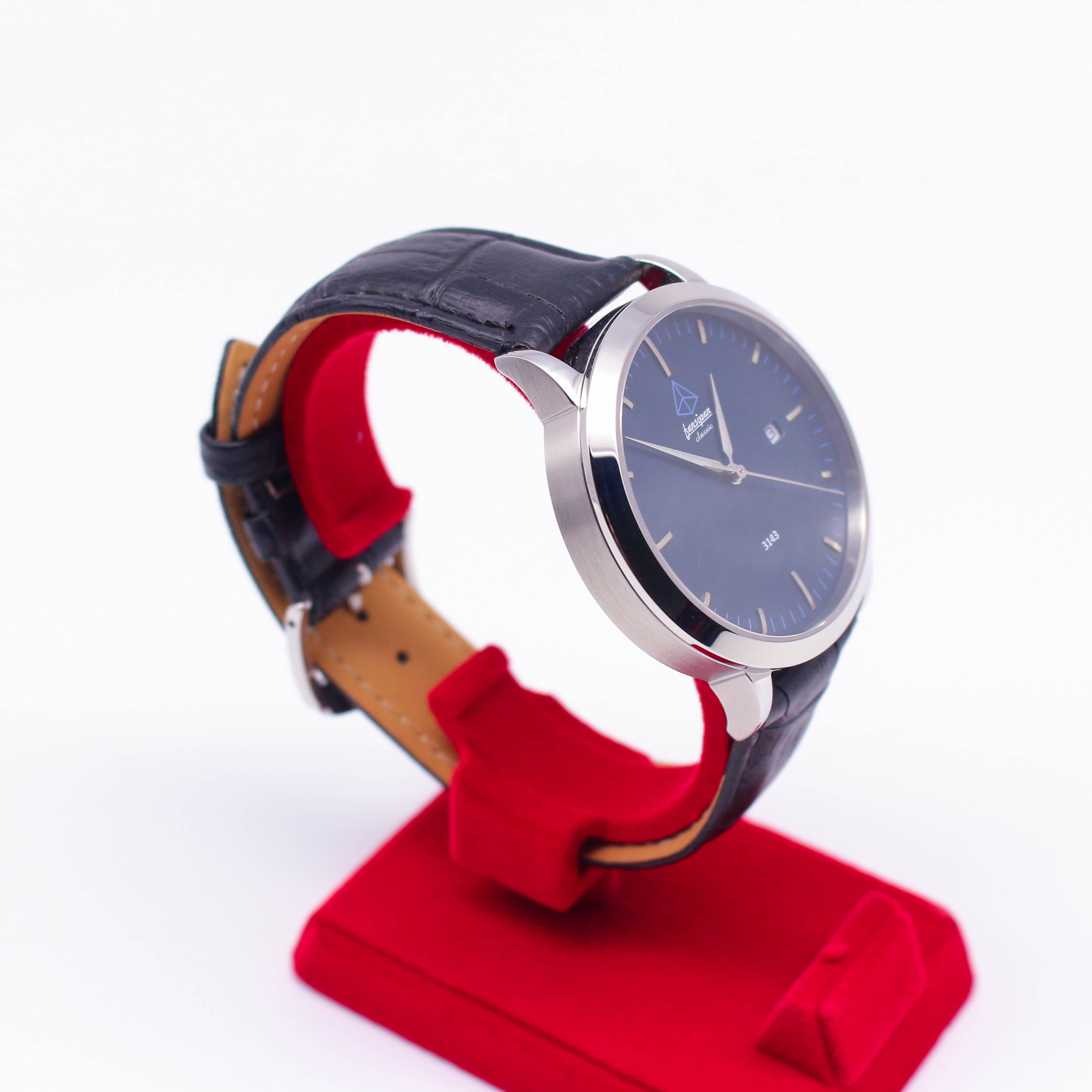 ĐỒNG HỒ NAM FANSIPAN V18 SILVER NAVY BLUE DÂY DA